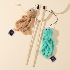 DING DONG PET 2 件組貓章魚木棒玩具, A(棕色、薄荷色), 1組