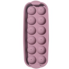 키친팩토리 파스텔 실리콘 원형 얼음틀 12구, 다크핑크