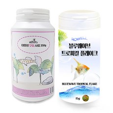 모스트펫 대용량 구피사료 350g + 블루웨이브 트로피컬 플레이크 15g 세트, 1세트