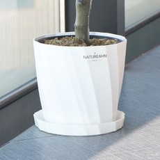 natureahn 防潮花盆+底座組, 1組, 白色