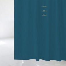 디자인수풀 샤워 커튼 SC622 L 1800 x 1880 mm + 플라스틱 고리 12p + 화이트 커튼봉 세트, 1세트, 멀티(혼합)컬러