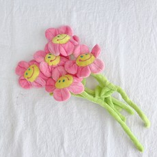 러블리팜 스마일 꽃 인형, 스마일 꽃 인형 5송이세트, 핑크, 5개