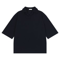 파이브엑스라지 남성용 오버핏 오픈카라 7부 티셔츠
