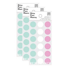 쁘띠팬시 오피스 포인트 마스킹 스티커 OPM-M301A, 민트, 화이트, 핑크, 3개