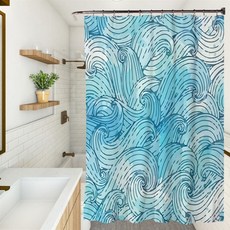 AIR 욕실 포인트 샤워커튼 TYPE 14 90 x 180 cm, 1개