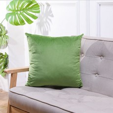 알럽홈 심플 컬러 사각 쿠션 커버 2p + 베갯솜, 그린