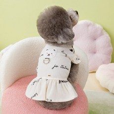 딩동펫 반려동물 테디베어 스커트 하네스, 아이보리, 1개