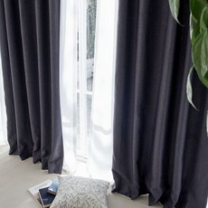 바자르 린넨 베이직 긴창형 안방 거실커튼 2p + 커튼끈2p