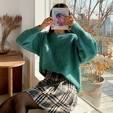 엔비룩 여성용 몽실 라운드 니트