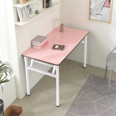 다다재 접이식 다용도 테이블 800 x 450 mm, 화이트다리 + 핑크