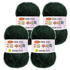yarna 100g 대용량 고급수세미 뜨개실 4p + A인쇄도안 8종 세트, 169 딥그린, 1세트