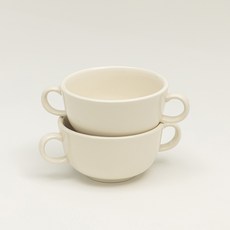 MAISON OBJET 勞倫斯雙手湯碗, 乳白色, 2個