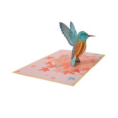 이음드림 단풍잎 벌새 허밍버드 입체 팝업카드 + 봉투
