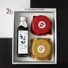 웃말 상촌전통장 정성 선물세트 메주 된장 350g + 찹쌀고추장 350g + 청장 조선간장 300ml, 1세트