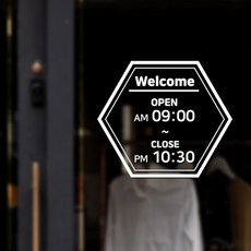 스위트스페이스 오픈클로즈 AM/PM 시간표시 스티커 옵션16 + 여분 숫자 스티커 2p 세트, 흰색