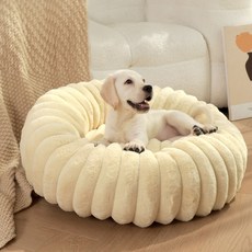 DING DONG PET 寵物絨球貂皮坐墊靠墊, 乳霜, 1個