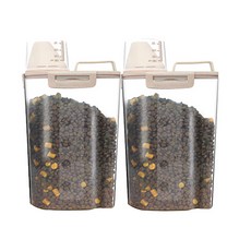 Mondspot寵物彩色量杯飼料儲存桶 YT_RB265 2入, 2.5L, 粉紅色，粉紅色