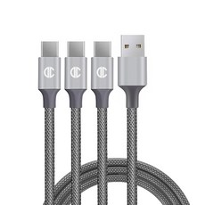 디씨네트워크 메탈 패브릭 USB-C타입 고속 충전케이블 3p, 3m, 그레이, 1개