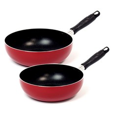 토스코 베이직 웍팬 세트 2개, 레드, 웍팬 22cm + 24cm