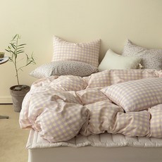 maatila Air Fresh Pastel系列 格紋被套 Cream Lilac 160x210 公分, SS 160*210cm, 1件