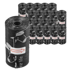 Tamsaa 寵物撿便袋, 15入, 20卷, 黑色, 15張, 20捲