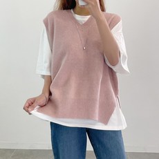 핑크니트조끼
