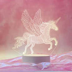 LED 무드등 감성 인테리어 3D 조명 7색 페가수스, 혼합색상