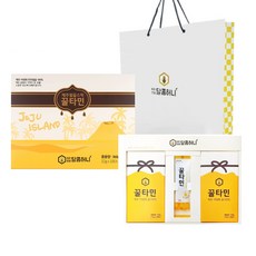 꿀타민 제주벌꿀 스틱 선물세트 8호 12g x 21p + 쇼핑백