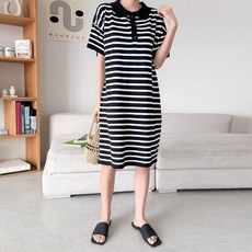 보리맘 단 카라 여름 미디 임산부 원피스 빅사이즈 임부복 R446