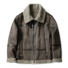 지이크 남성용 브라운 카라 무스탕