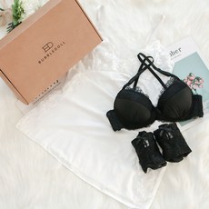 글램공감 키메라 여성 브라 + 팬티 2종 + 몽마르뜨 슬립 화이트 + 선물박스 세트