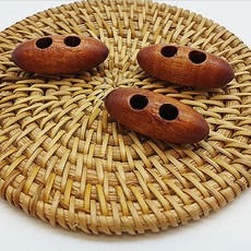 동대문단추왕 우드 떡볶이 총알 단추 30mm, 12개, 밤색