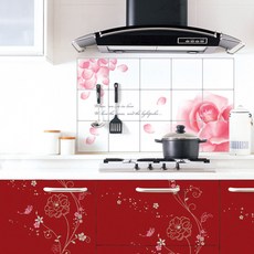 World Design廚房防汙防火鋁箔貼紙 玫瑰色 AL-008, 1個