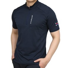 마운티스트 남성용 태극기 벌집 기능성 반팔 집업 티셔츠