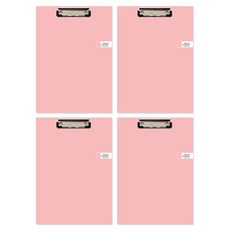 톡톡팬시 CMYK 컬러 클립보드 A4, 핑크, 4개