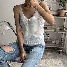 編織女款荷葉邊雙V領胸衣背心Embaro背心
