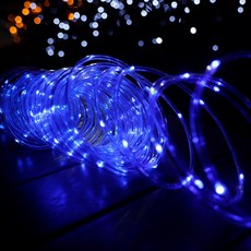 교체 가능한 대용량 태양광 LED 호스등 32M 300구, 블루