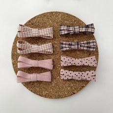 비솔 여아용 핑크 리본 집게핀 4종 x 2p 세트 솔 여아용 핑크 리본 집게핀 4종 x 2p 세트