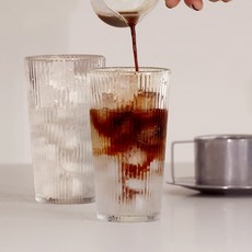 Iwooa Mono褶皺咖啡玻璃杯 400ml, 2個, 單色