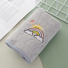 소니오 귀여운 자수 소프트 바스타월 비치타월 35 x 75 cm, 06 그레이선샤인, 1개