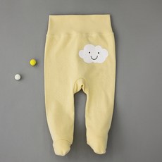Cordi-i 幼童包腳褲 - 65號, 雲朵圖案, 黃色