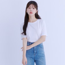 로엠 여성용 베이직 R넥 반팔 티셔츠