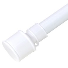 Sundeco 25mm 窗簾桿 新式帽 + 可調式支架 套組, 白色(窗簾桿)