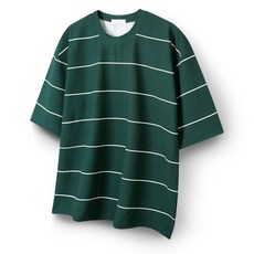 해리슨 남성용 스트라이프 오버핏 단가라 반팔 티셔츠 HA-1006 WOD1028