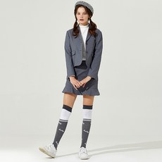 HALEY 女款珍珠扣喇叭裙 HF-WK1309GY01