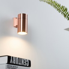 히트조명 오디 1등 방수 외부 원통 벽등 F0024583SB, 로즈골드