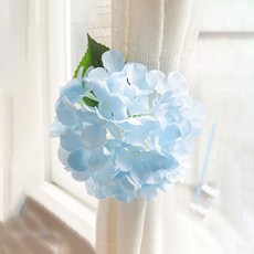 花朵樹繡球花窗簾夾 15cm, 1個, 淺藍