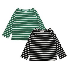 레인보우키즈 유아동용 롤리팝 단가라 긴팔 티셔츠 2종 세트