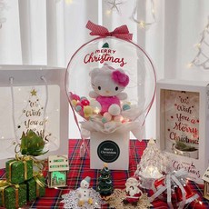 LOVELY FARM Merry Christmas角色玩偶氣球+壓克力樹+購物袋組 Care Bears, Hello Kitty