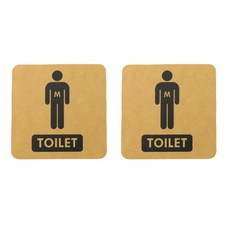 해피툴 트렌디 사인 화장실 모음 안내 표지판 옐로우, 2개, 남자 화장실